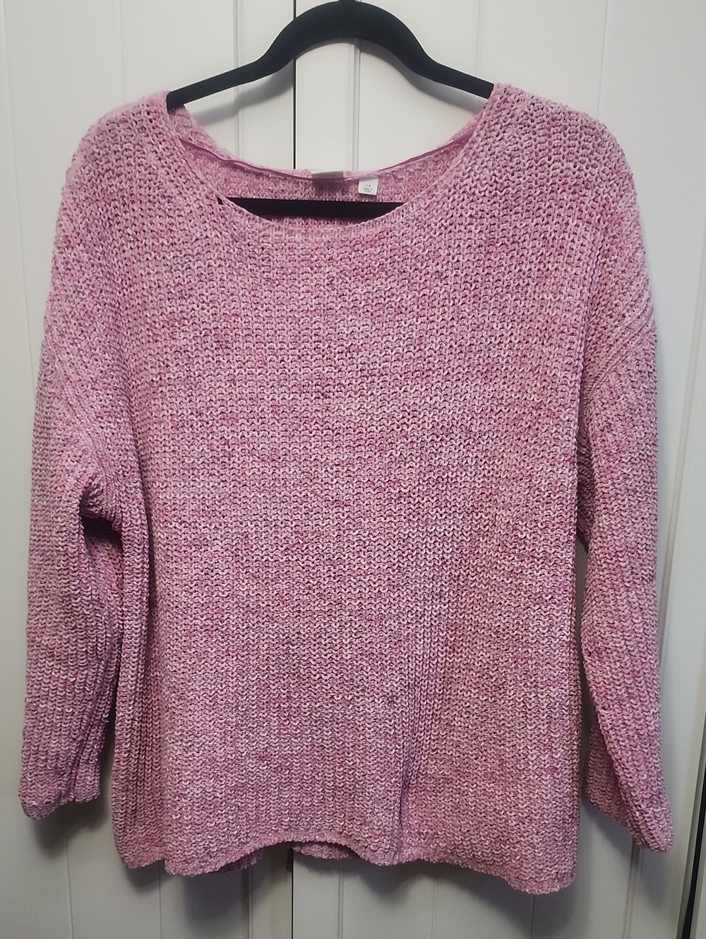 GAP Pink Marled Crewneck Sweater